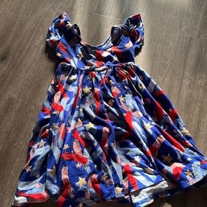 Patriotic ruffle sleeve dress